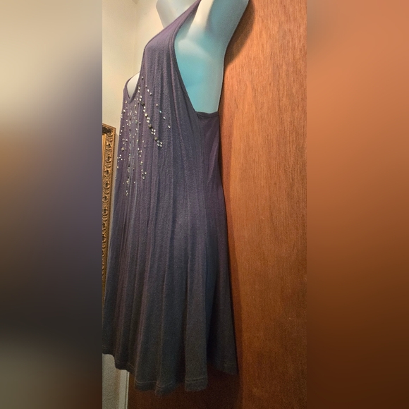 Queen Esther Embellished Dark Gray Tank Top Dress/tunic Bodycon SzM - Picture 5 of 8